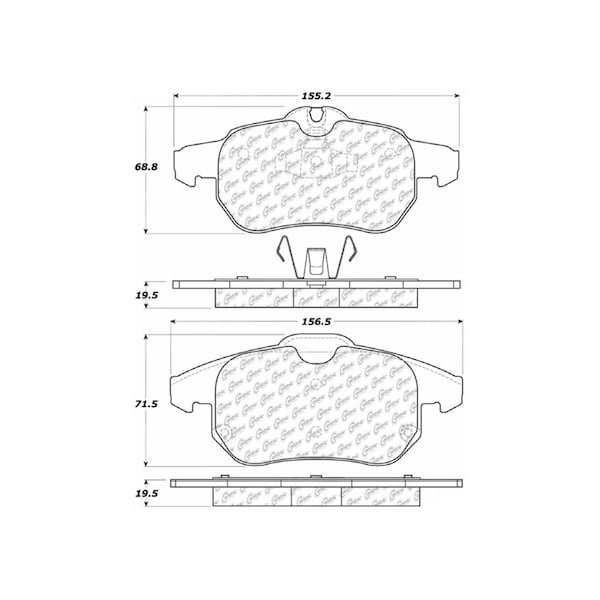 Semi-Metallic Brake Pads W/Hardware,104.09722